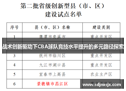 战术创新驱动下CBA球队竞技水平提升的多元路径探索